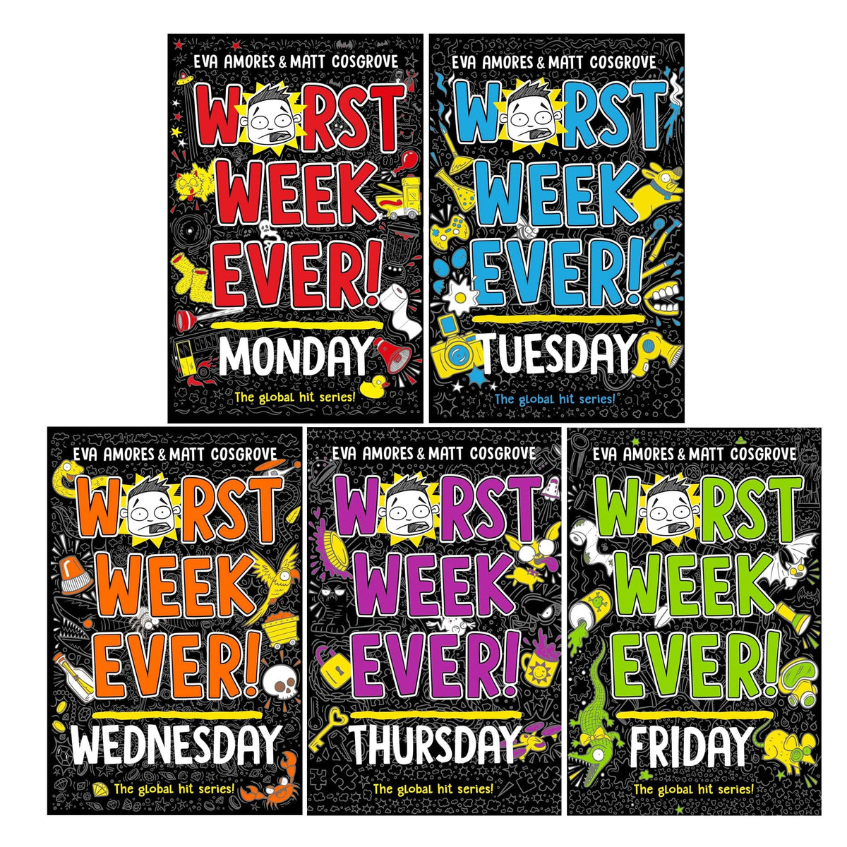 Worst Week Ever Series 5 Books Collection Set (Worst Week Ever! Monday, Worst Week Ever! Tuesday, Worst Week Ever! Wednesday, Worst Week Ever! Thursday, Worst Week Ever! Friday
