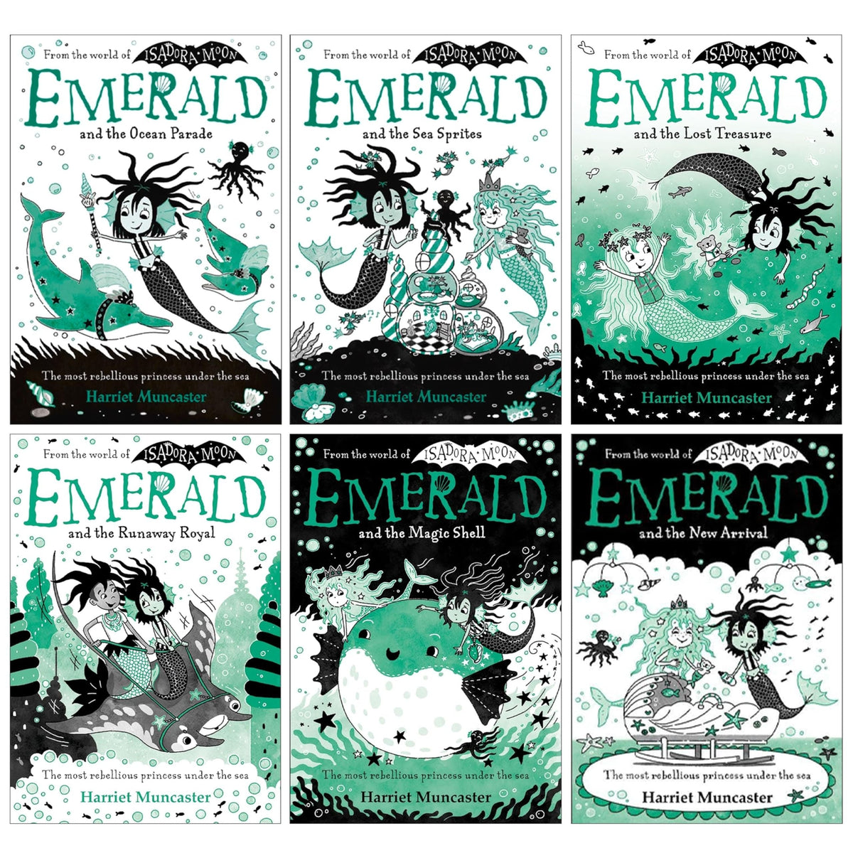 Emerald Series Book 1-6 World Of Isadora Moon 6 Books Collection Set by Harriet Muncaster (Emerald and the Magic Shell)