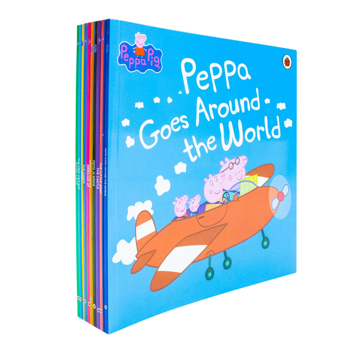 Peppa Pig 10 Books Children Collection Set (Peppa Goes Around the World, The Little Boat, The Castle, Peppa in Space, George's Tractor, Dressing Up,The Picnic, Dens,The Very Hot Day & Flying a Kite)
