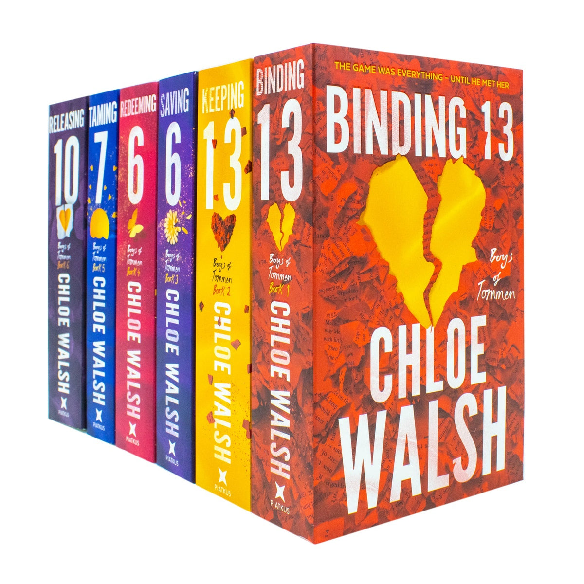 Boys of Tommen Series 6 Books Collection Set By Chloe Walsh (Binding 13, Keeping 13, Saving 6, Redeeming 6, Taming 7 & Releasing 10)