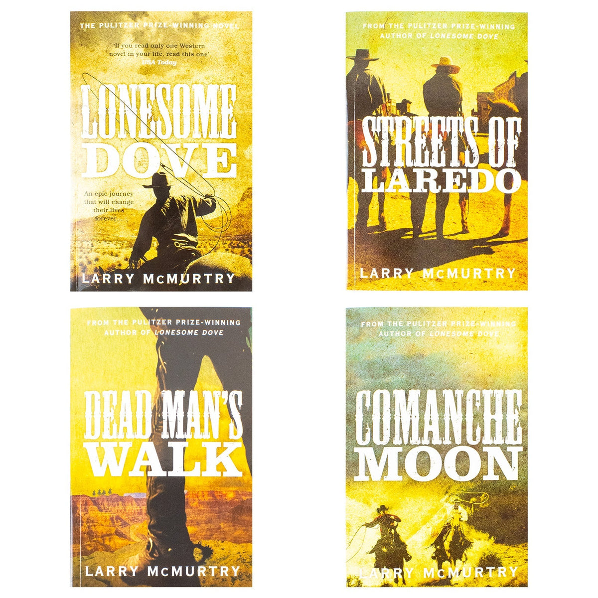 Lonesome Dove Series 4 Books Collection by Larry McMurtry (Lonesome Dove, Streets of Laredo, Dead Man's Walk and Comanche Moon)