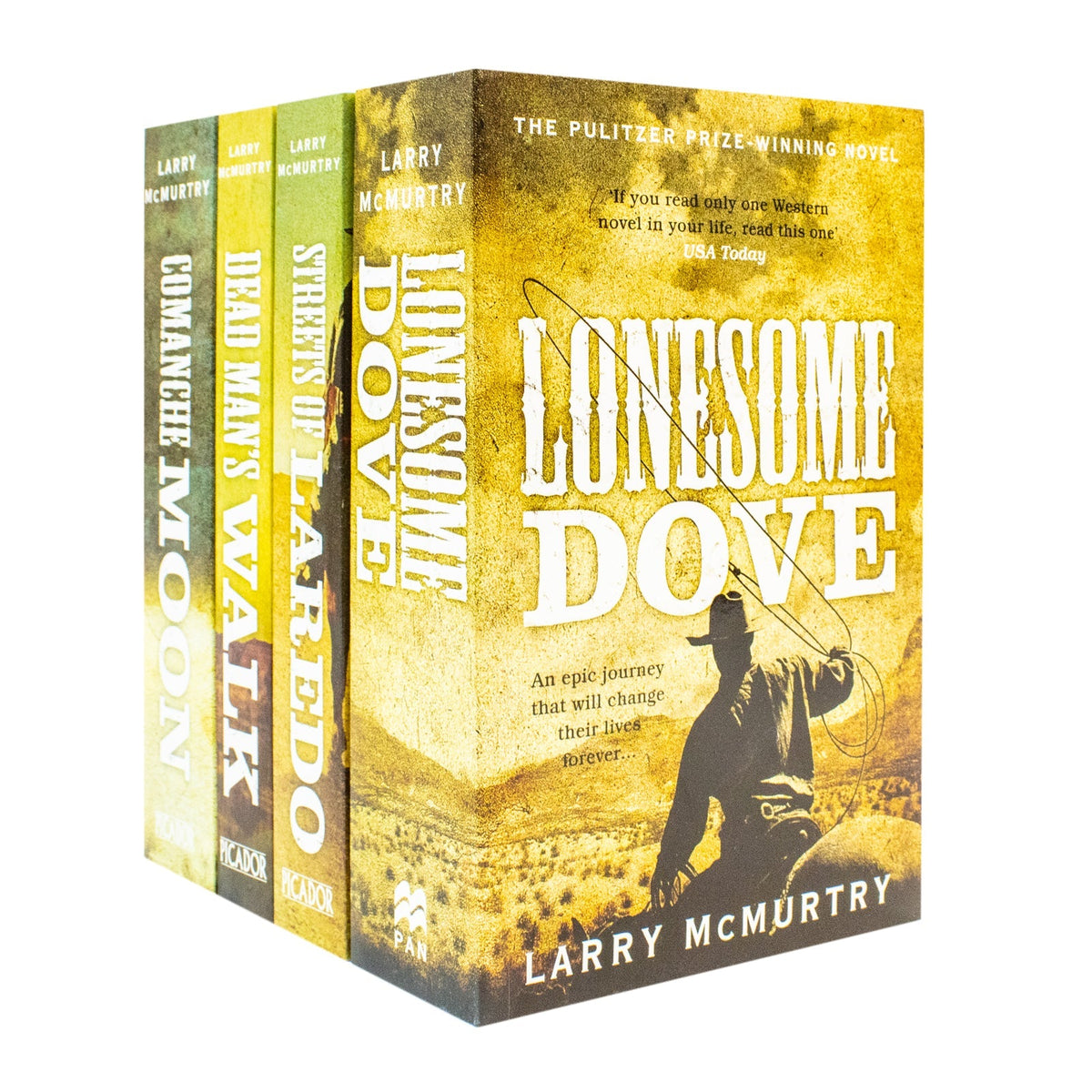 Lonesome Dove Series 4 Books Collection by Larry McMurtry (Lonesome Dove, Streets of Laredo, Dead Man's Walk and Comanche Moon)