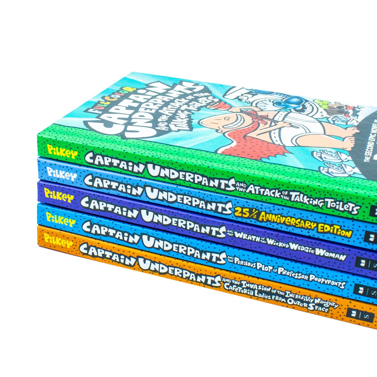The Captain Underpants Colossal Color 5 Books Collection Set (25½ Anniversary Edition, Attack of the Talking Toilets)