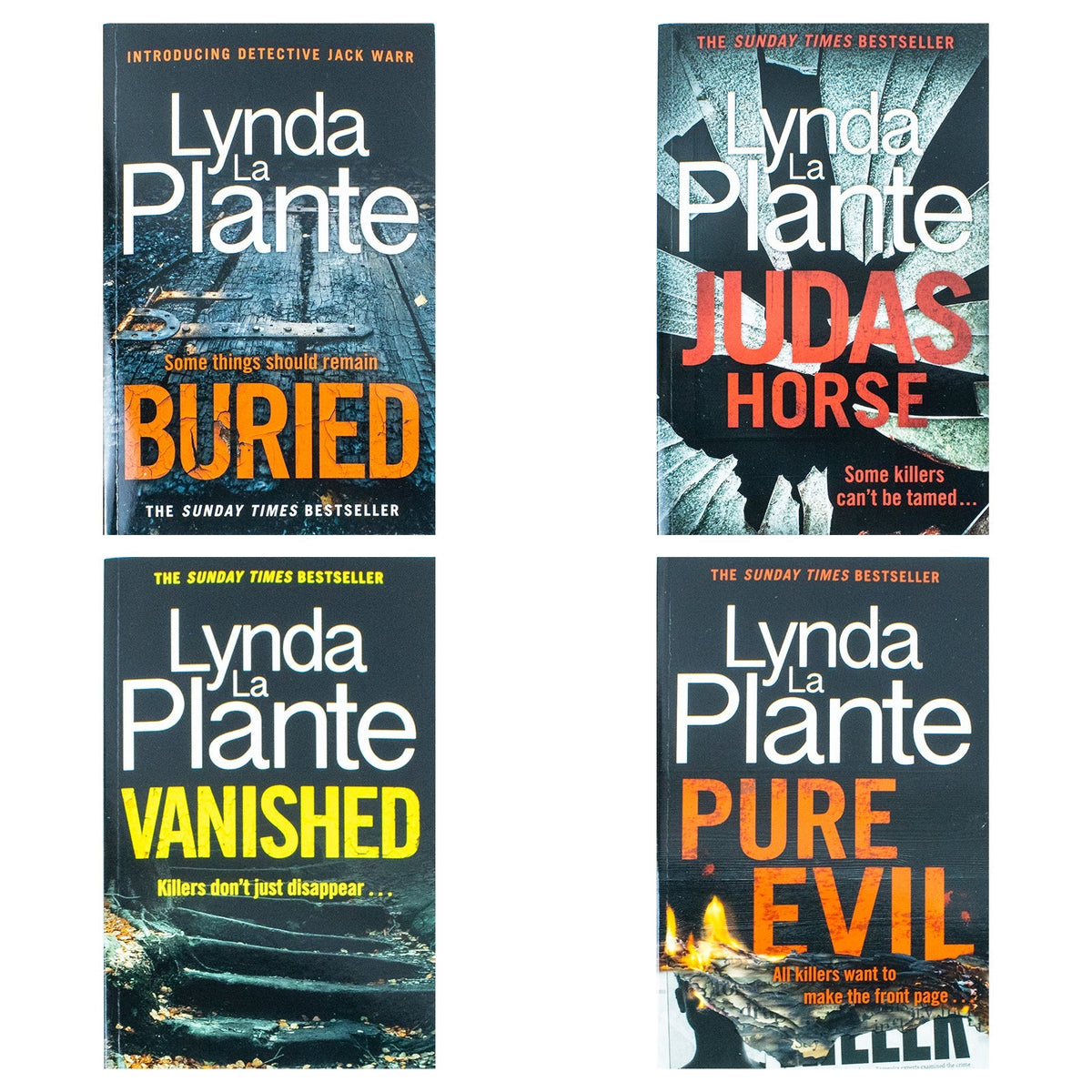 Detective Jack Warr Series & Pure Evil 4 Books Collection Set By Lynda La Plante (Buried, Judas Horse, Vanished & Pure Evil)
