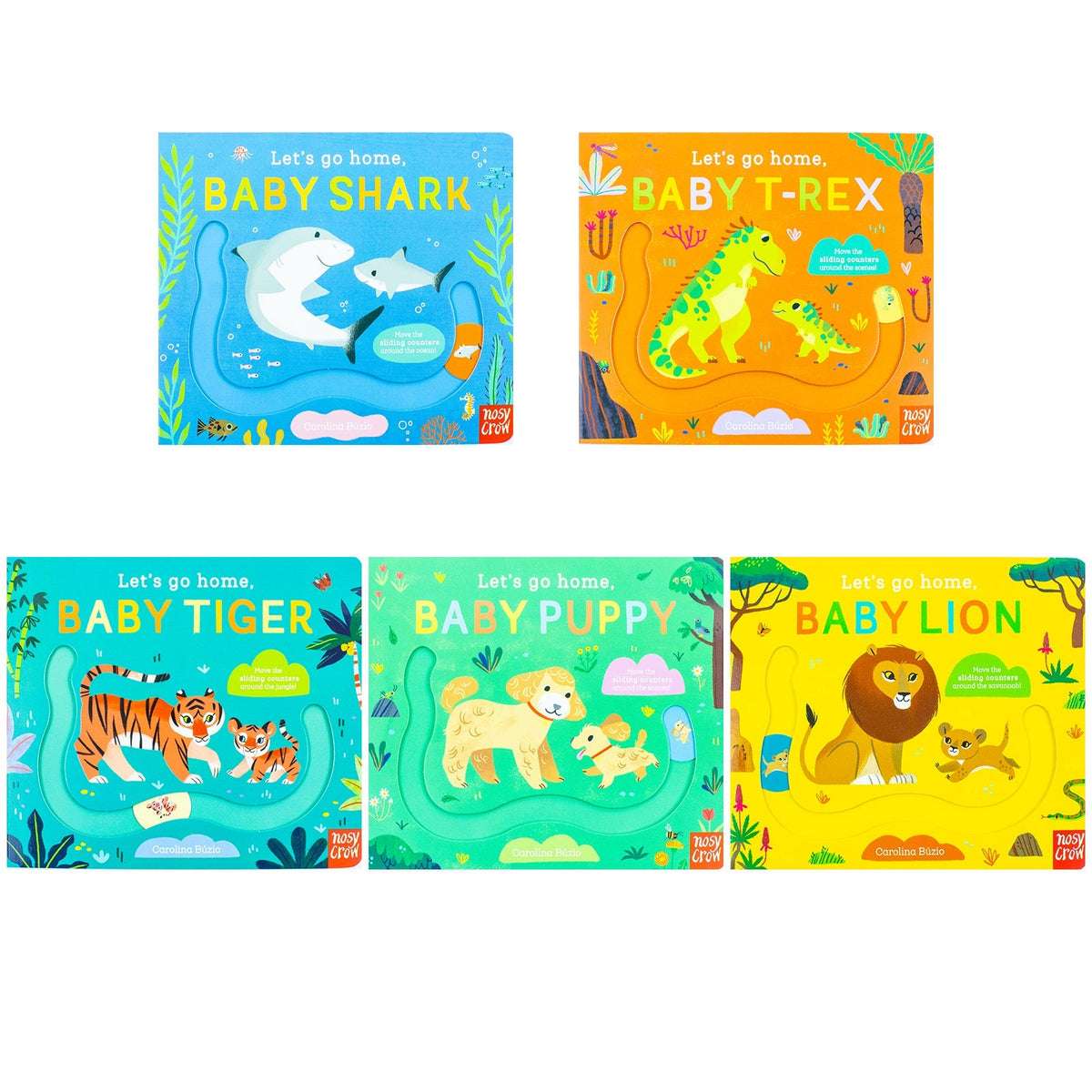 Let’s Go Home Series 5 Books Collection Set (Baby Shark, Baby T-Rex, Baby Tiger, Baby Puppy, Baby Lion)