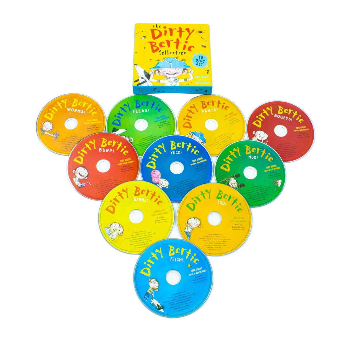 The Dirty Bertie Audio Collection 10 CDS Box Set Pack By David Roberts And Alan Macdonald