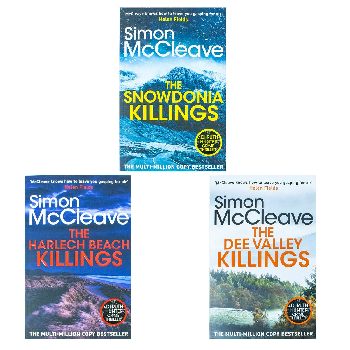DI Ruth Hunter Series 3 Books Collection Set By Simon McCleave (The Snowdonia Killings, The Harlech Beach Killings and The Dee Valley Killings)
