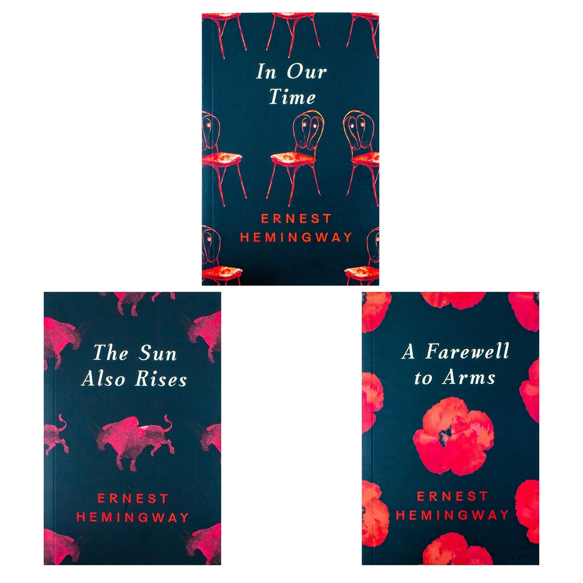 Selected Works of Ernest Hemingway 3 Books Set (In Our Time, The Sun Also Rises, A Farewell to Arms)