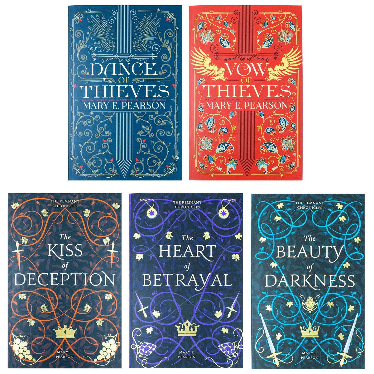 Mary E. Pearson Collection 5 Books Set (Dance of Thieves, Vow of Thieves, The Kiss of Deception, The Heart of Betrayal, The Beauty of Darkness)