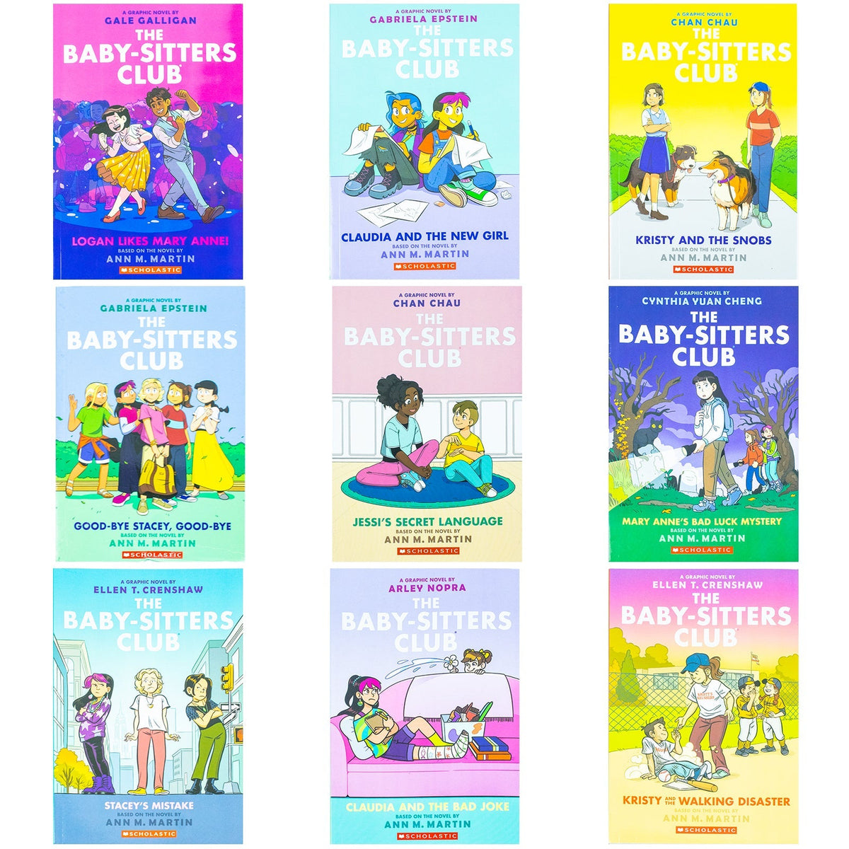 Babysitters Club Graphix 8-16 Books Collection Set: Full-Colour Edition (Baby-Sitters Club Graphic Novel) (Logan Likes Mary Anne!, Claudia and the New Girl, Kristy and the Snobs & More)