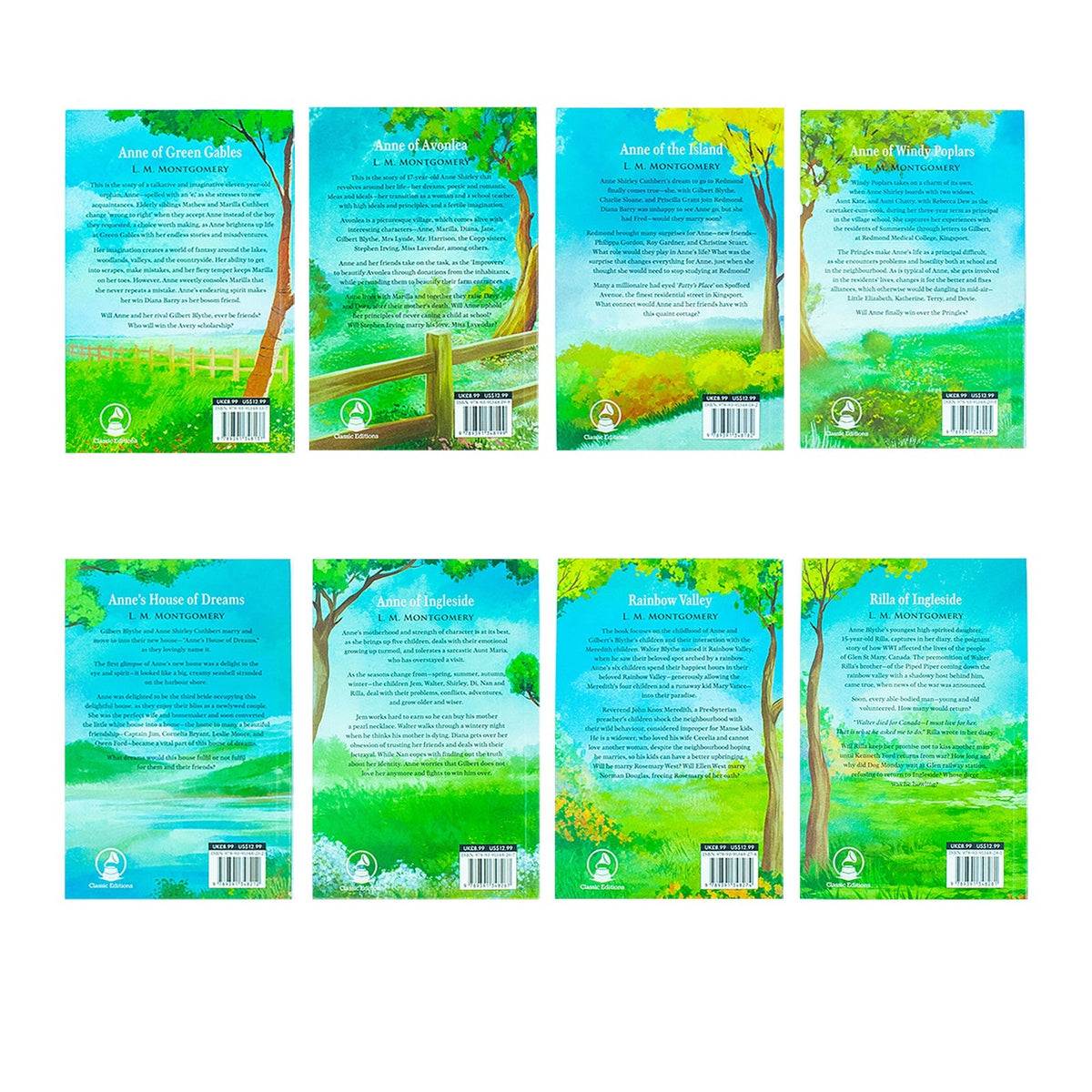 The Complete Anne Of Green Gables Collection 8 Books Set By L.M. Montgomery NEW COVER