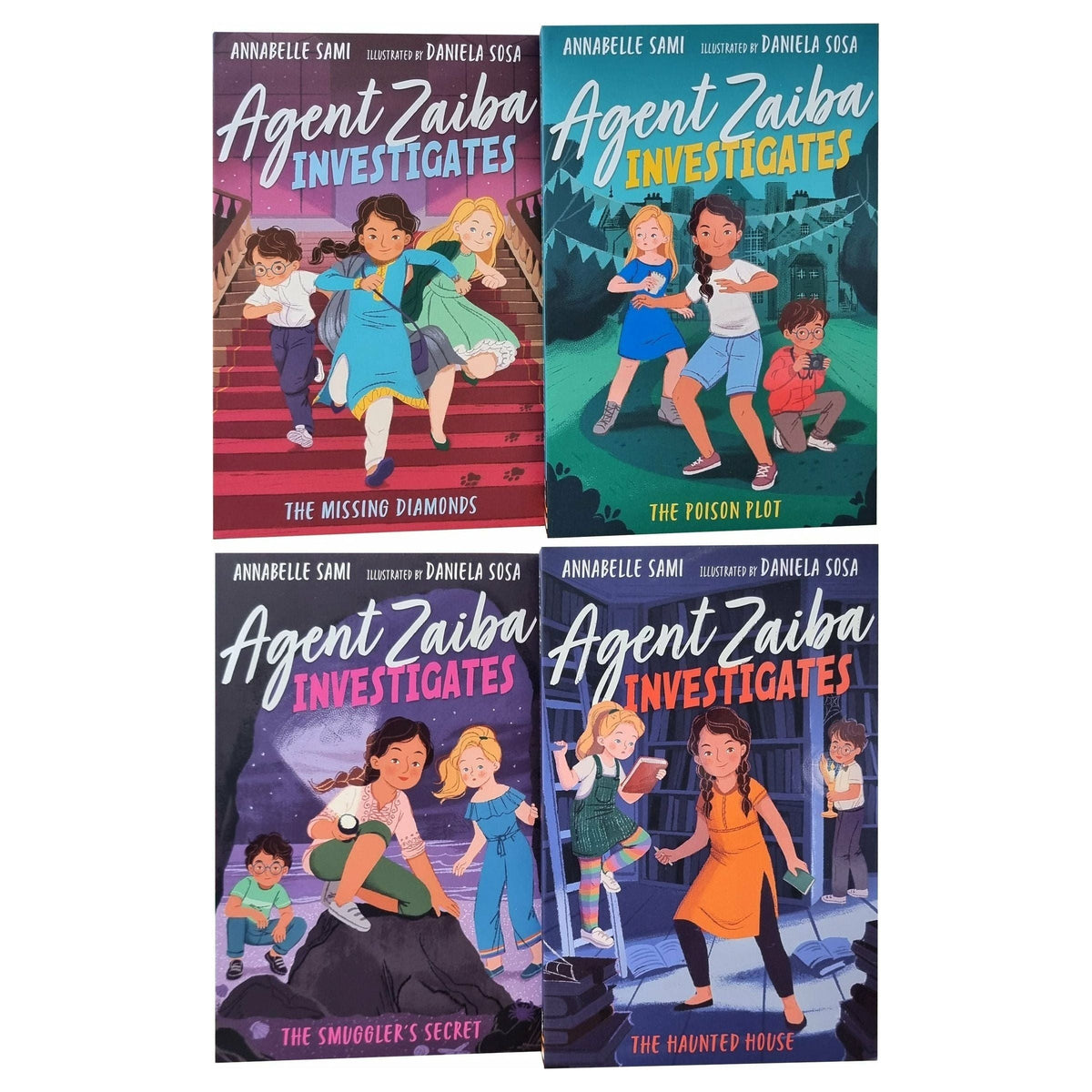 Agent Zaiba Investigates Series 4 Books Collection Set (The Missing Diamonds, The Poison Plot, The Haunted House &amp; The Smuggler's Secret)