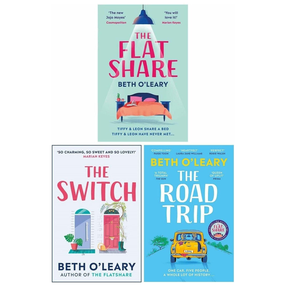 Beth O'Leary 3 Books Collection Set (The Road Trip, The Switch, The Flat Share)