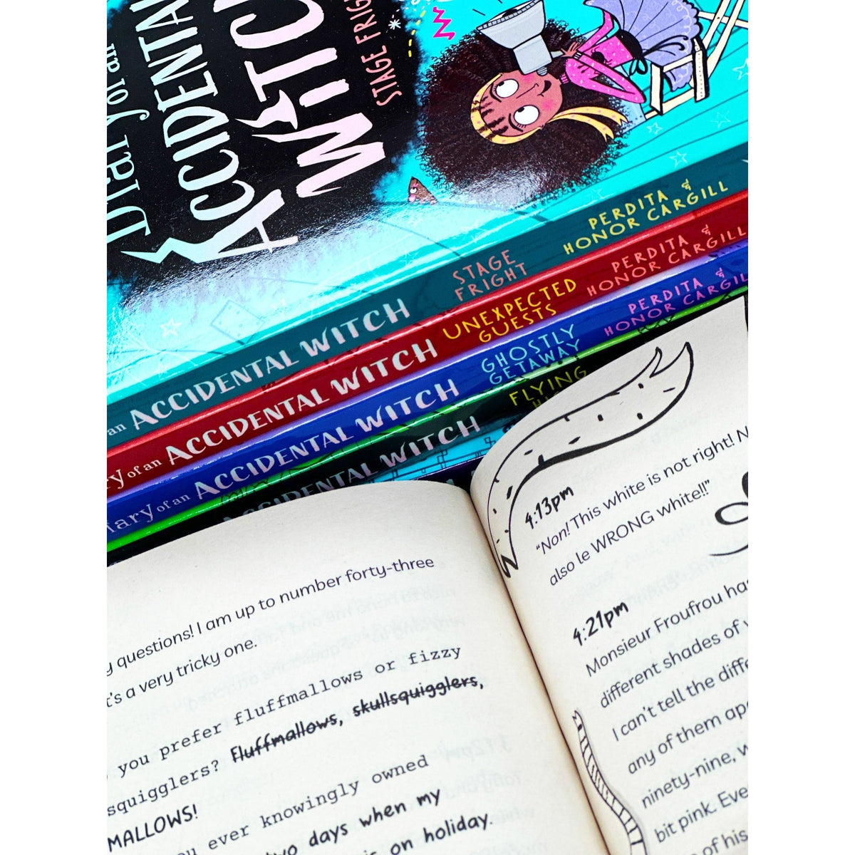 Diary of an Accidental Witch Series 6 Books Collection Set by Honor & Perdita Cargill (Diary of an Accidental Witch, Flying High, Ghostly Getaway, Unexpected Guests, Stage Fright, Magic Ever After)
