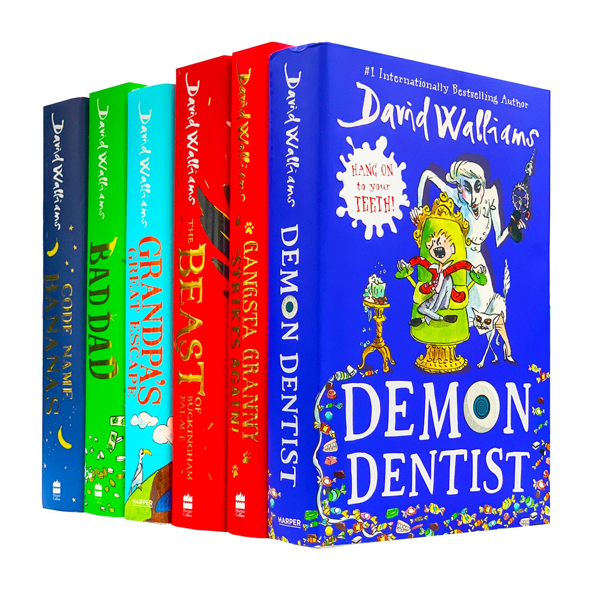 David Walliams 6 Books Collection Set h Edition (Gangsta Granny Strikes Again, Code Name Bananas, Bad Dad, Grandapa Great Escape, The Beast of Buckingham Palace, Demon Dentist)