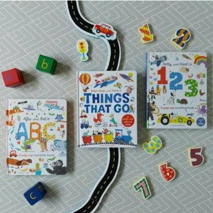 Little Learners Pop-Up Collection 3 Books Box Set (Beep-Beep and Zooms things that go, Dotty and Dash's 123, Alfie and Bet's ABC)