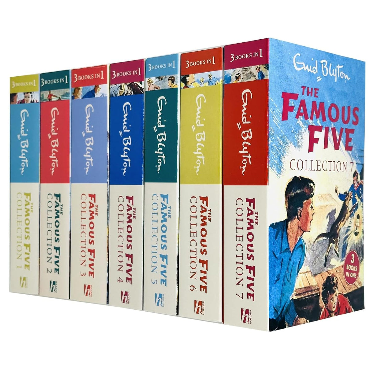 Enid Blyton Famous Five Series 7 Books Collection Set 21 Stories (3 Books in 1)