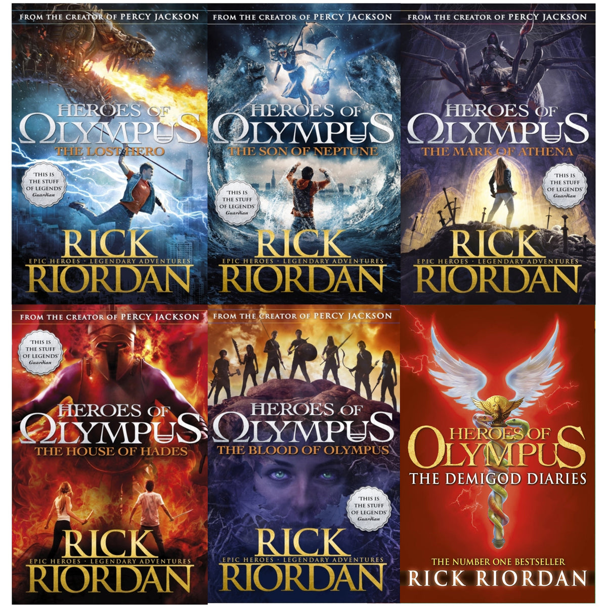 Heroes of Olympus Collection Rick Riordan 6 Books Set The Blood of Olympus