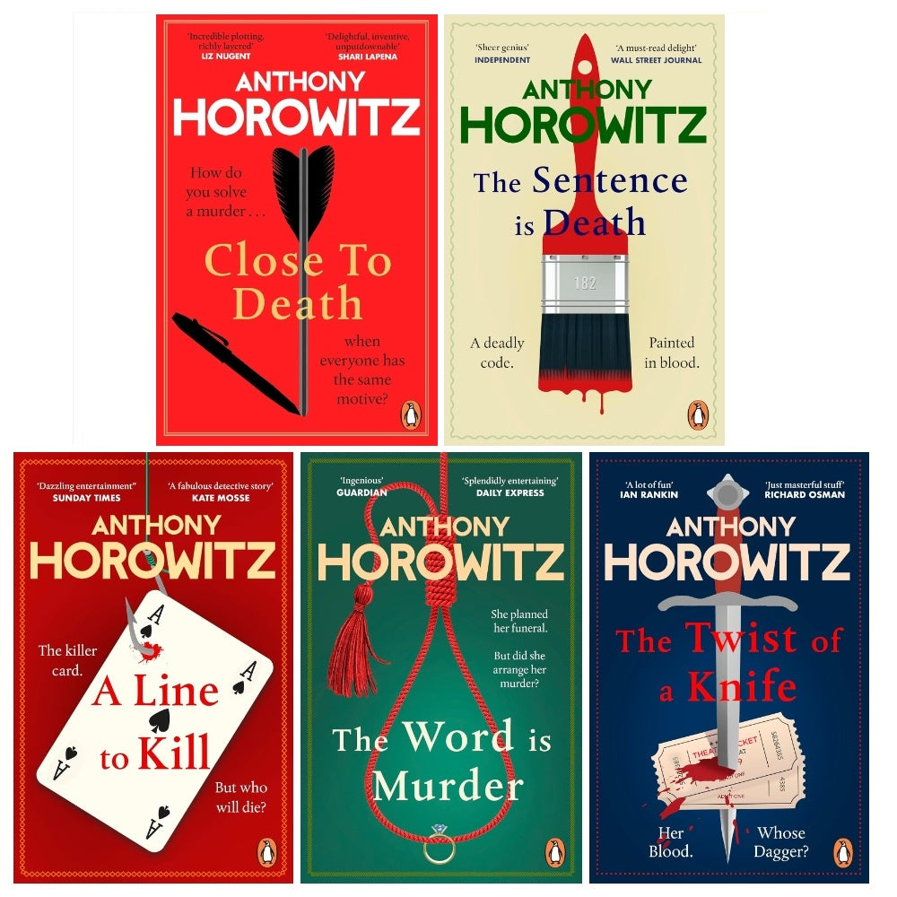 Hawthorne and Horowitz Mysteries Series 5 Books Collection Set (The Word Is Murder, The Sentence is Death, A Line to Kill, The Twist of a Knife, Close To Death)
