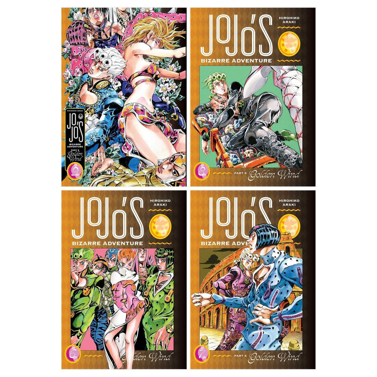 JoJo's Bizarre Adventure Part 5- Golden Wind Series 4 Books Collection Set (Vol 6-9) by Hirohiko Araki