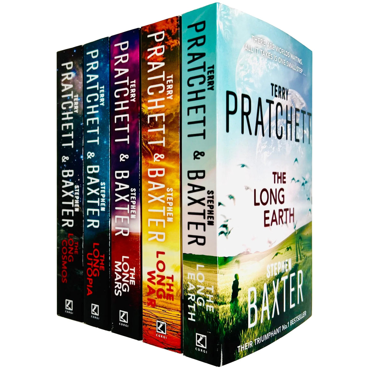 The Long Earth 5 Books Collection Set by Terry Pratchett &amp; Stephen Baxter (The long earth, The long war, The long mars, The long utopia, The long cosmos)