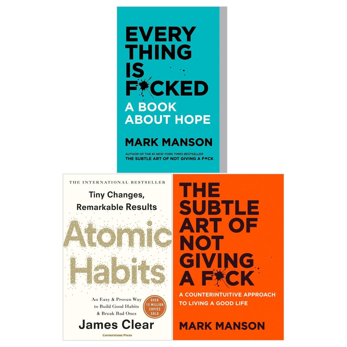 The Subtle Art of Not Giving a F*ck, Everything is F*cked, Atomic Habits 3 Books Set