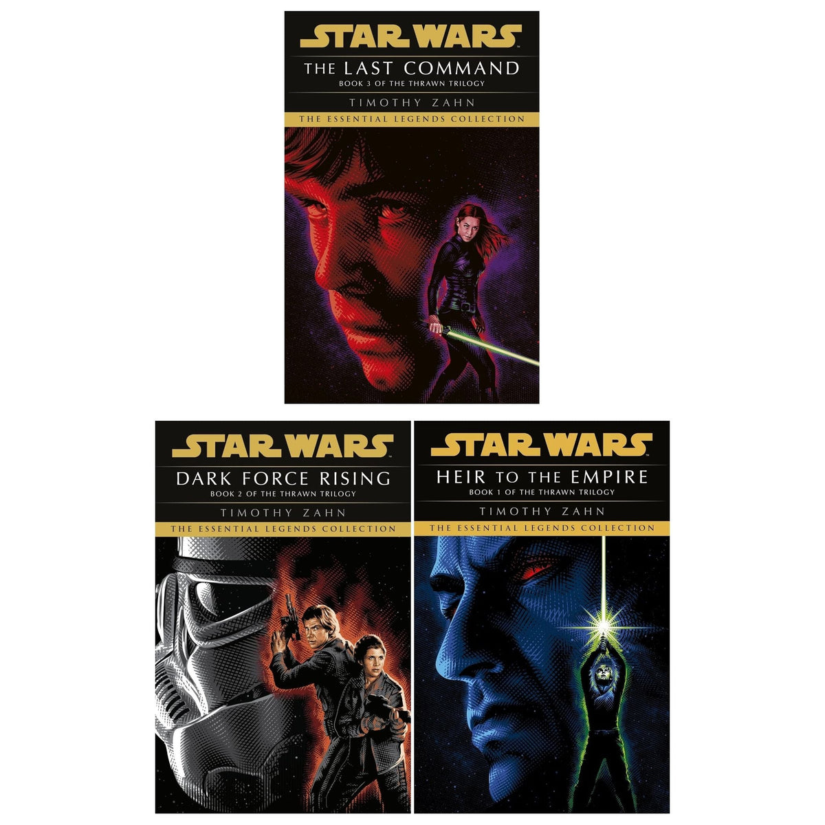 Star Wars: Essential Legends Collection Thrawn Trilogy Books Set By Timothy Zahn (Heir to the Empire, Dark Force Rising, The Last Command)