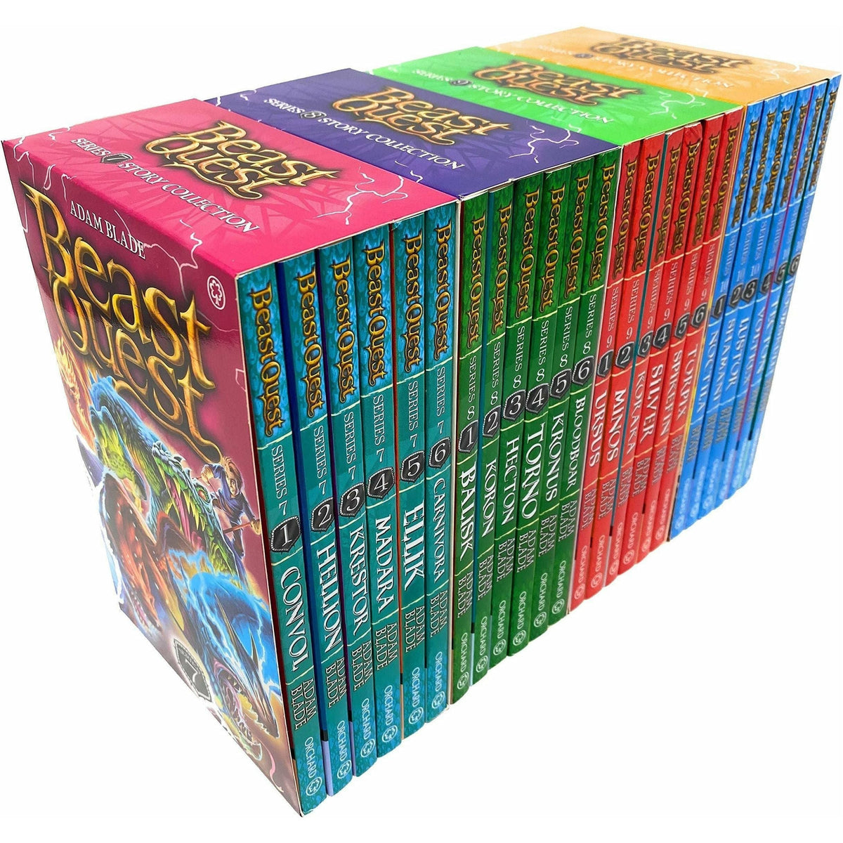 Beast Quest 24 Books Collection Set Series 7 - 10 by Adam Blade (Noctila, Doomskull, Ursus, Torpix, Balisk, Bloodboar, Convol, Carnivora & MORE!)