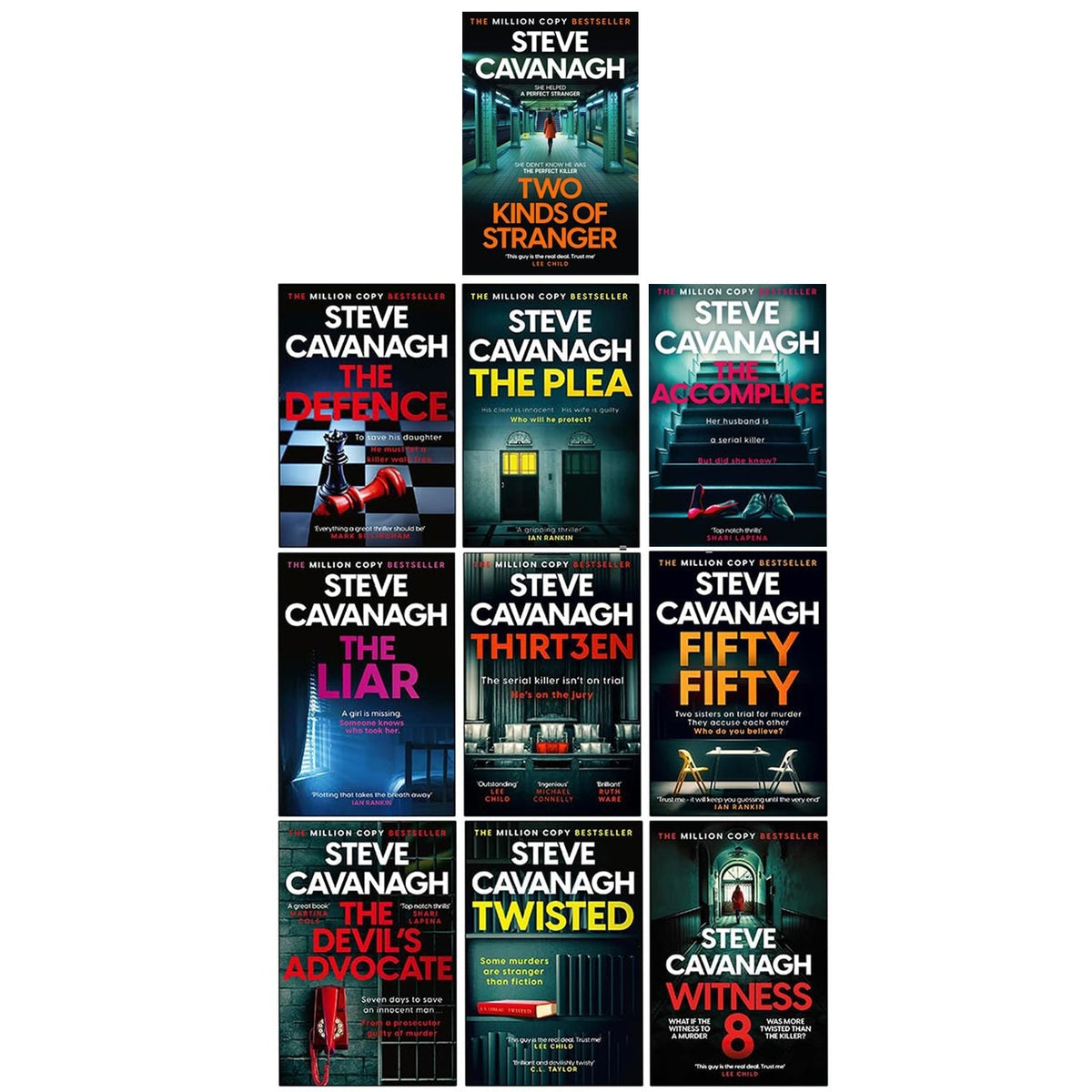 Steve Cavanagh Eddie Flynn Series 10 Books Collection Set Two Kinds of Stranger [Hardback], The Defence, The Plea, The Liar, Thirteen, Fifty Fifty, Twisted, The Accomplice & MORE