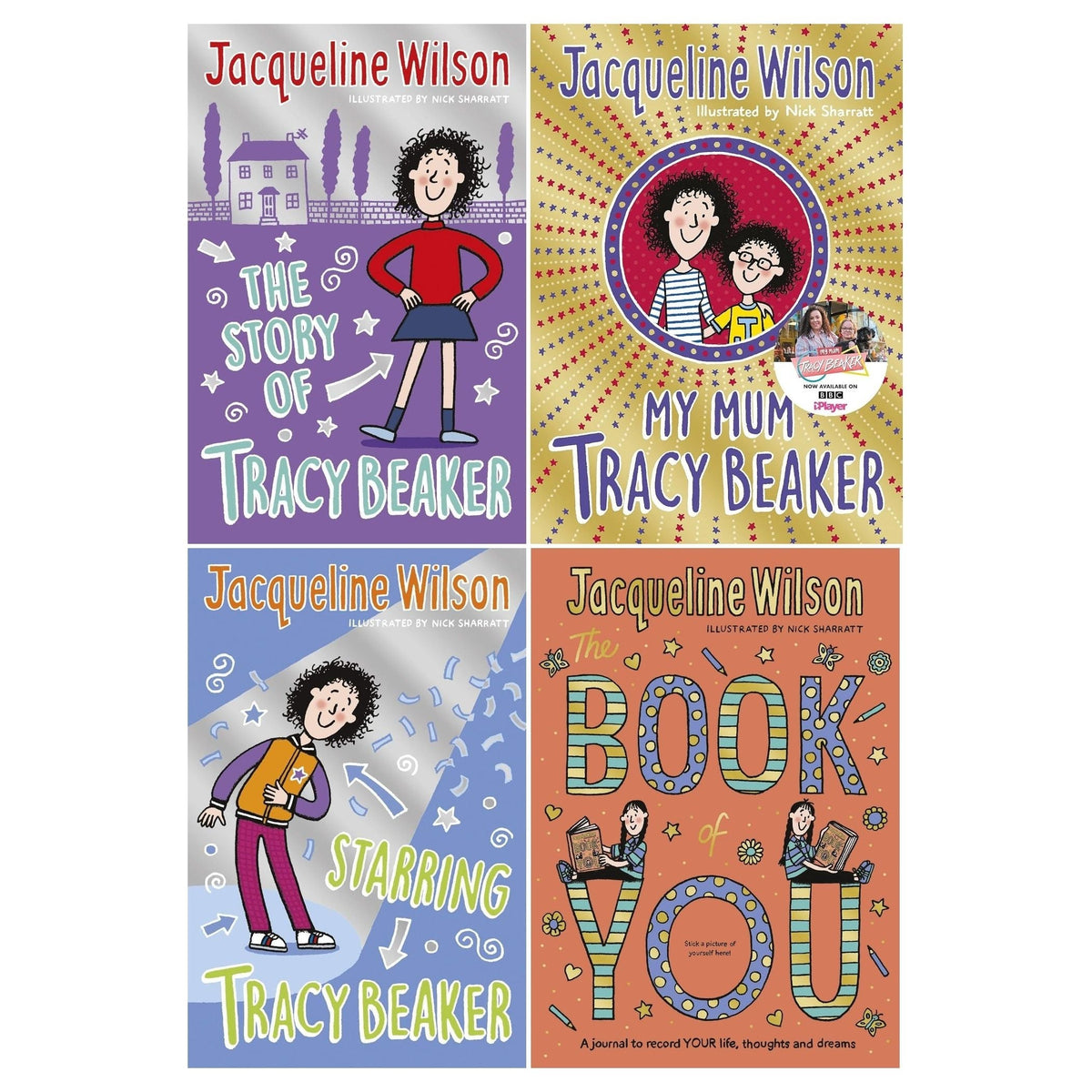 Jacqueline Wilson 4 Books Set (My Mum Tracy Beaker [h], The Book of You, The Story of Tracy Beaker, Starring Tracy Beaker)