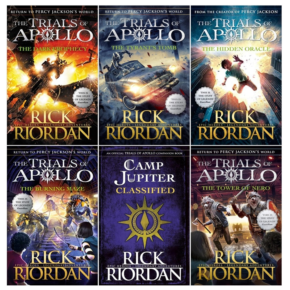 Rick Riordan The Trials of Apollo 6 Books Collection Set (Books 1-5 [PB], Camp Jupiter Classified [HB])