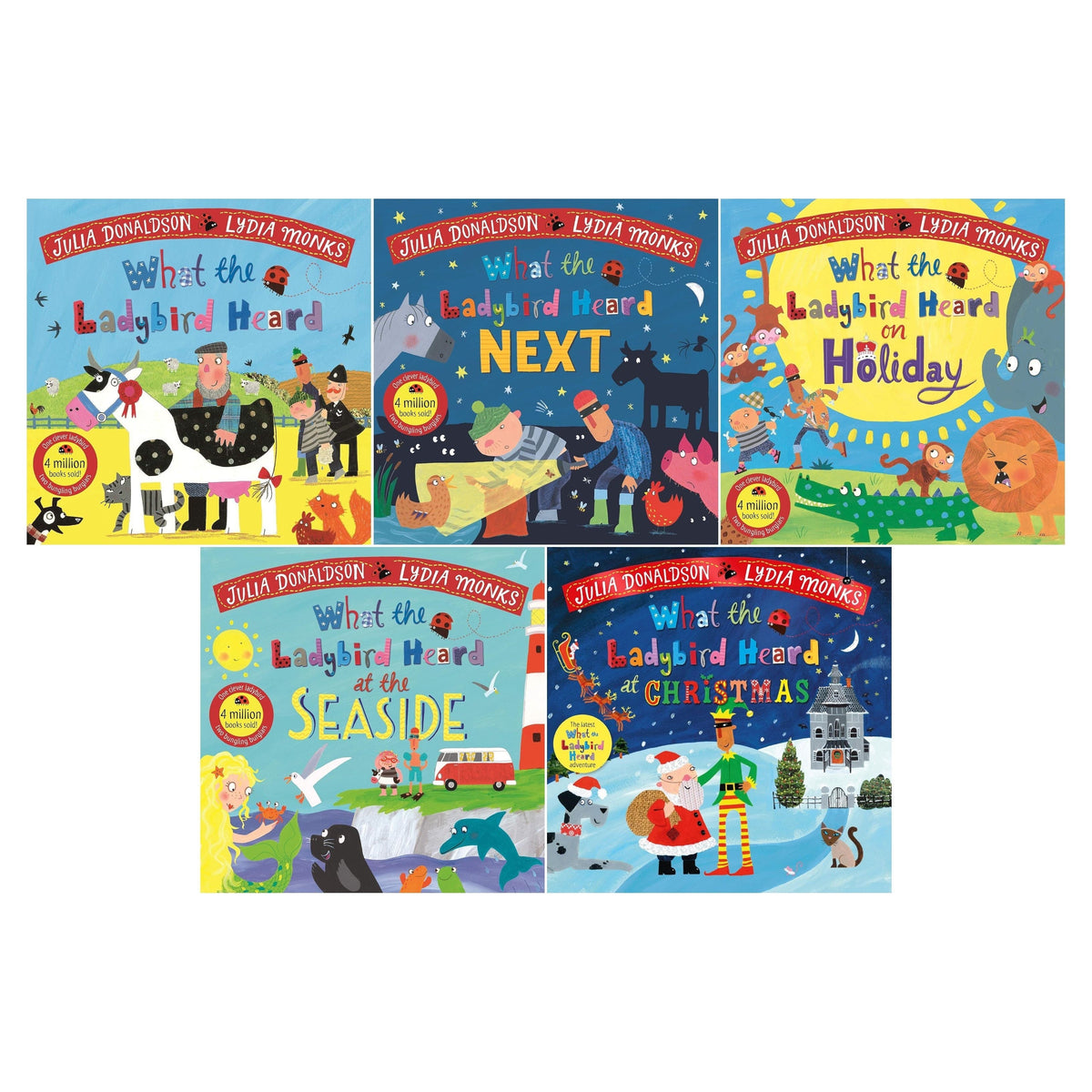 What the Ladybird Heard Series 5 Books Collection Set | Julia Donaldson & Lydia Monks – Ladybird Adventures Picture Books