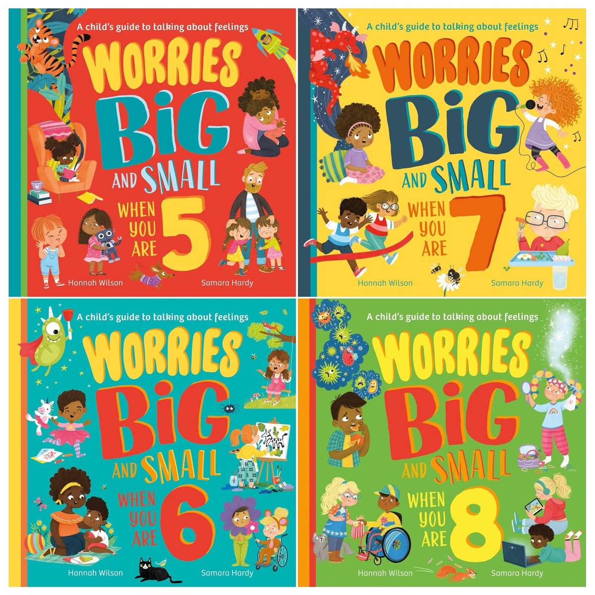 Worries Big and Small 4 Books Collection Set (Ages 5-8) by Hannah Wilson, Samara Hardy