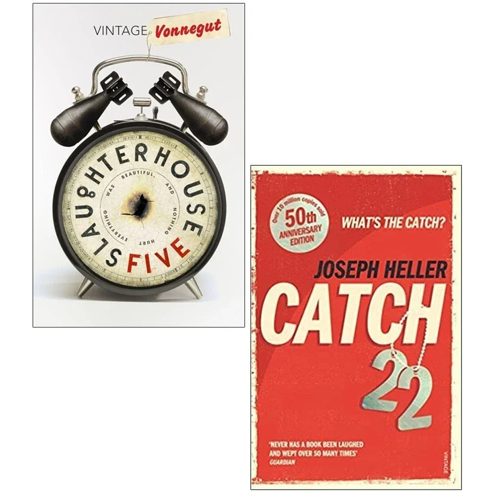 Catch-22 Joseph Heller, Slaughterhouse 5 Kurt Vonnegut 2 Books Collection Set