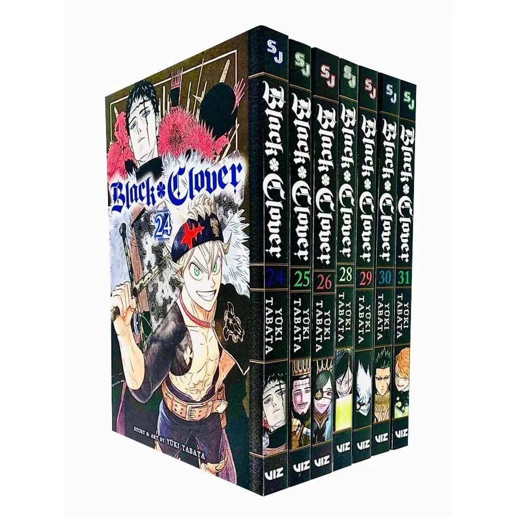 Black Clover Series Vol 24 25 26 28 29 30 31 Collection 7 Books Set By Yuki Taba