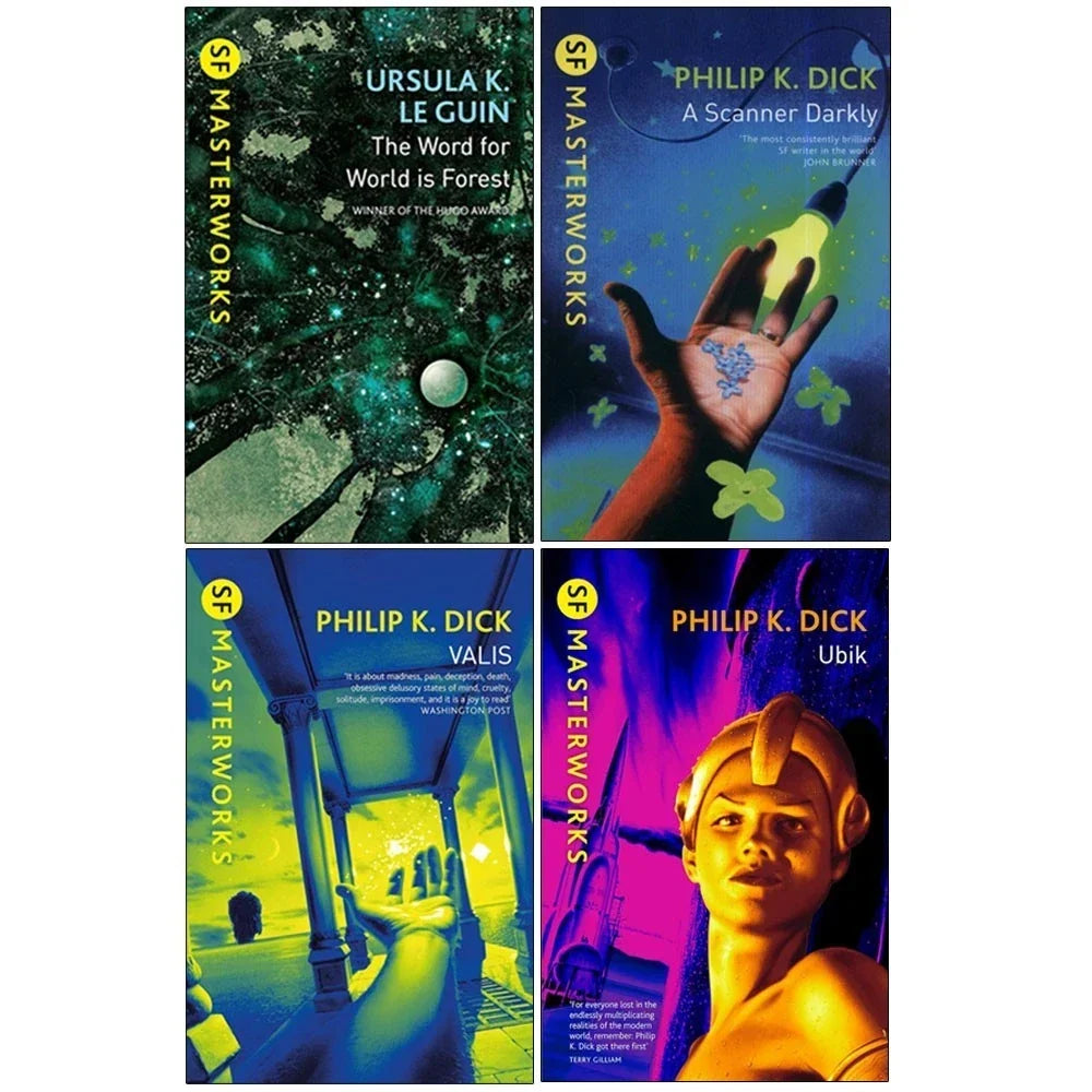 S.F. MASTERWORKS Collection 4 Books Set by Philip K. Dick(Valis,Ubik,A Scanner Darkly &  The Word for World is Forest)
