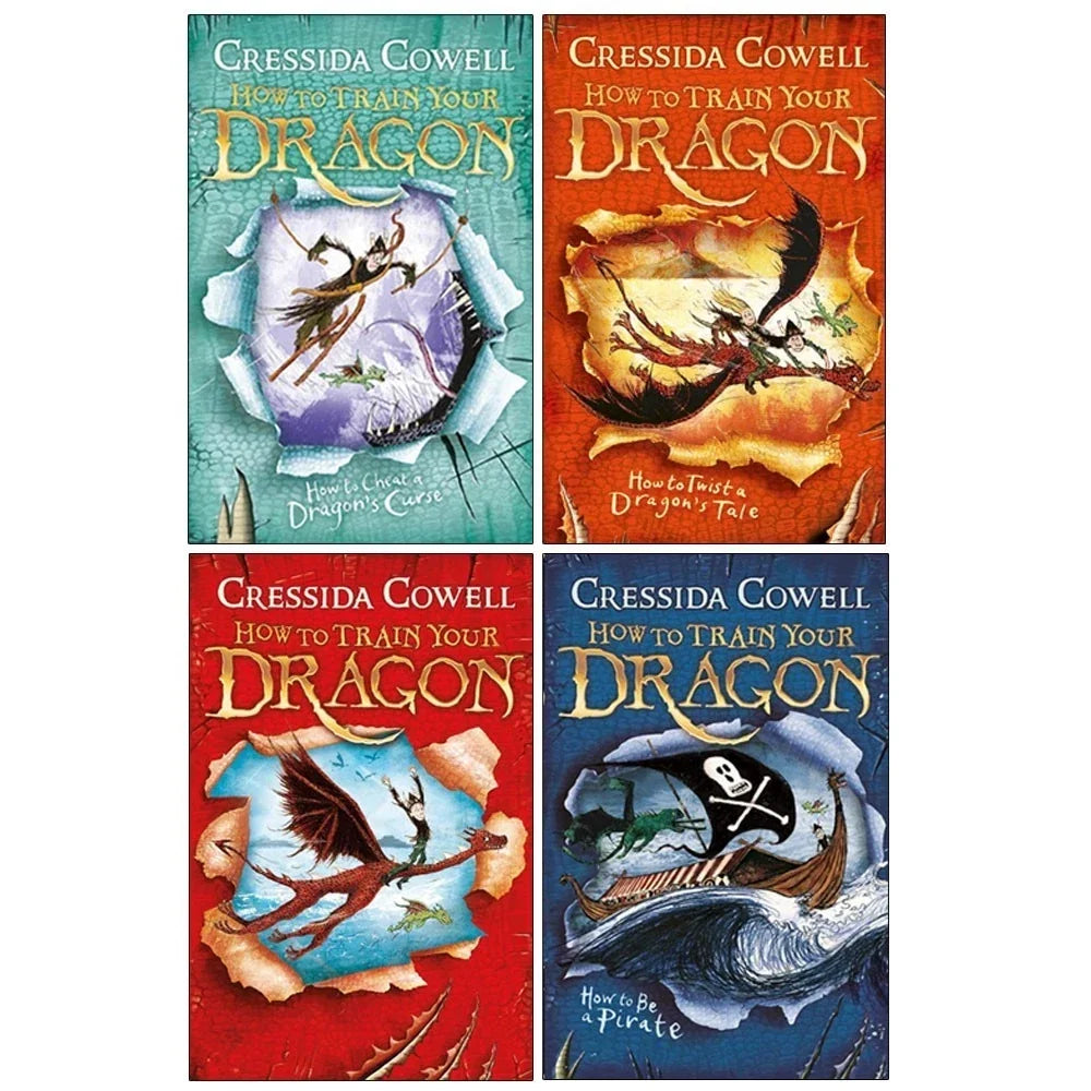 How To Train Your Dragon Collection 4 Books Set by Cressida Cowell (How to Train Your Dragon, How to Be a Pirate, How to Cheat a Dragon’s Curse &  How to Twist a Dragon’s Tale)
