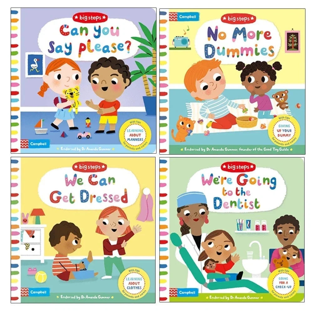 Campbell Books Campbell Big Steps Series Collection 4 Books Set(Can You Say Please?,We're Going to the Dentist,We Can Get Dressed & No More Dummies)