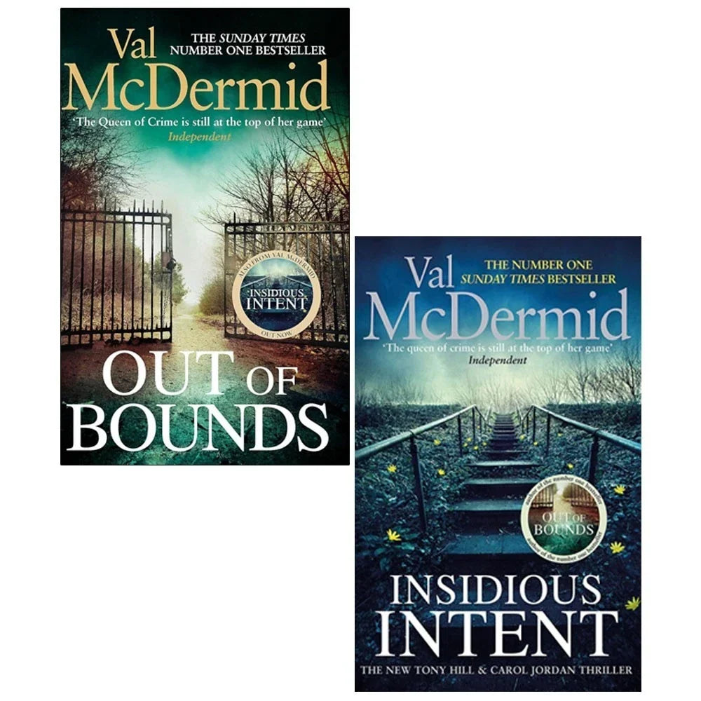 Tony hill and Carol Jordan Collection 2 Books Set by Val Mcdermid(insidious intent & out of bounds)