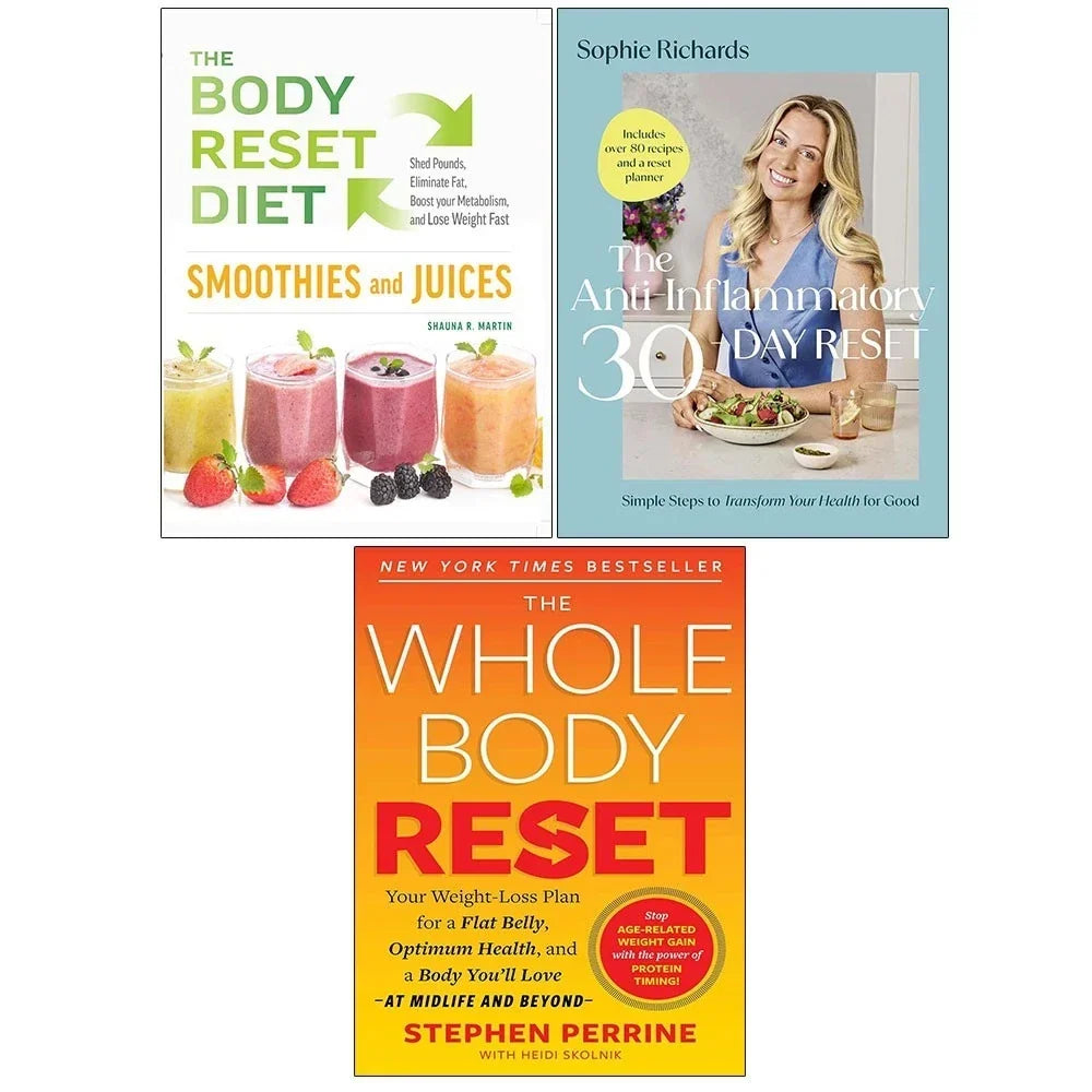 Anti-Inflammatory 30-day, Whole Body Reset, Body Reset Diet Smoothies 3 Books Collection Set