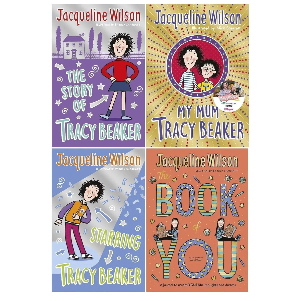 Jacqueline Wilson Collection 4 Books Set(My Mum Tracy Beaker [h], The Book of You, The Story of Tracy Beaker & Starring Tracy Beaker)
