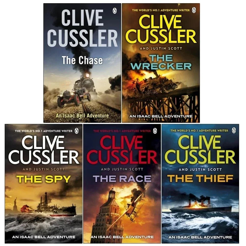 Isaac Bell Series 1-5 Books Collection Set by by Clive Cussler & Justin Scott