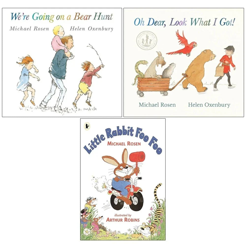 Michael Rosen Collection 3 Books Set(Little Rabbit Foo Foo,Oh Dear, Look What I Got! [h] & We're Going on a Bear Hunt)