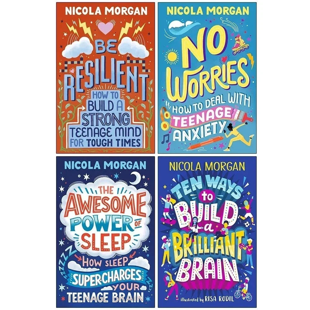 Nicola Morgan Collection 4 Books Set(Be Resilient,No Worries,Awesome Power of Sleep & Ten Ways to Build a Brilliant Brain)