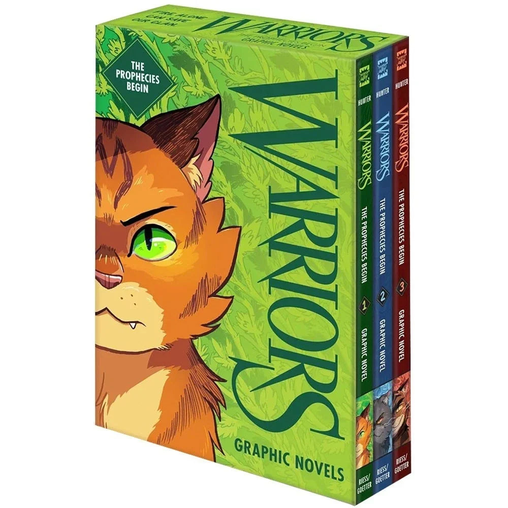 Warriors Graphic Novel 3 Books Box Set by Erin Hunter (Books 1-3) Prophecies Begin
