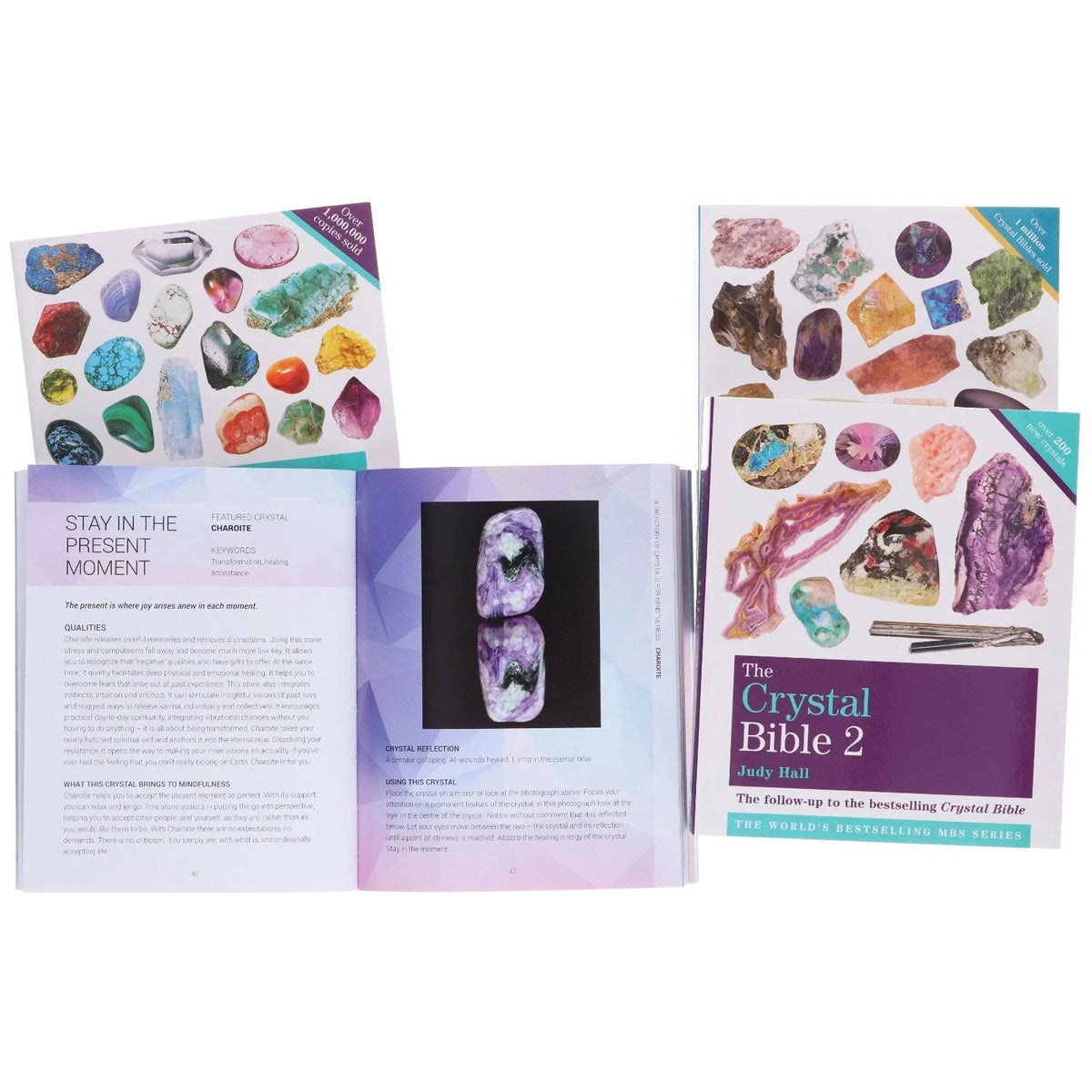 The Crystal Bible Volume 1-3 Books And Crystal Mindfulness 4 Books Collection Set By Judy Hall