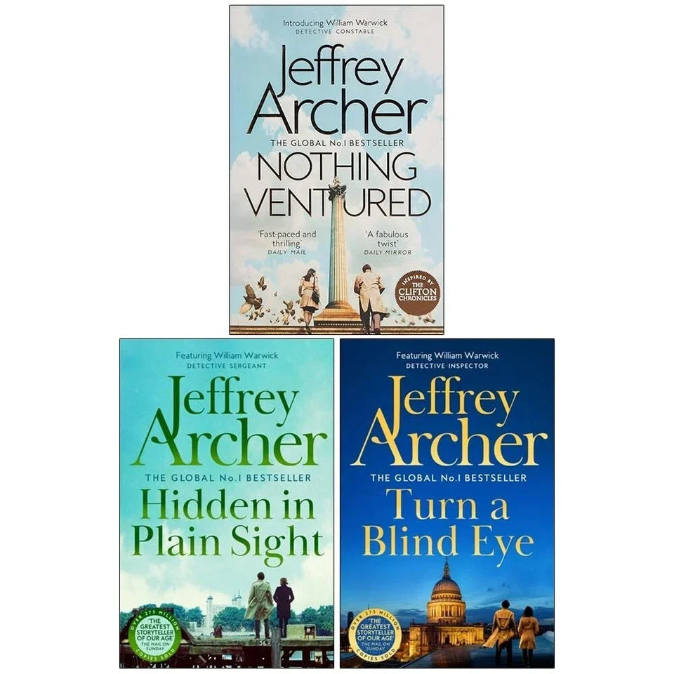 William Warwick Novels 3 Books Collection Set By Jeffrey Archer (Nothing Ventured , Hidden in Plain Sight  & Turn a Blind Eye)