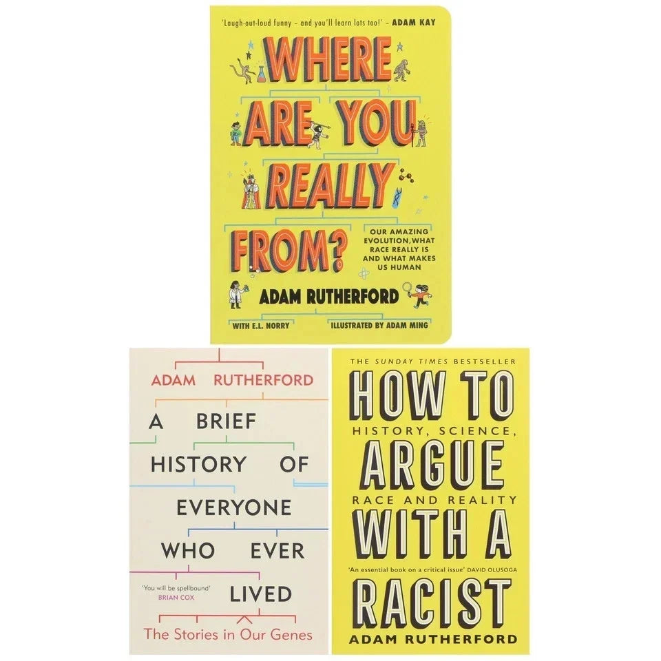 Adam Rutherford 3 Books Collection Set(A Brief History of Everyone Who Ever Lived, How to Argue With a Racist  & Where Are You Really From?)