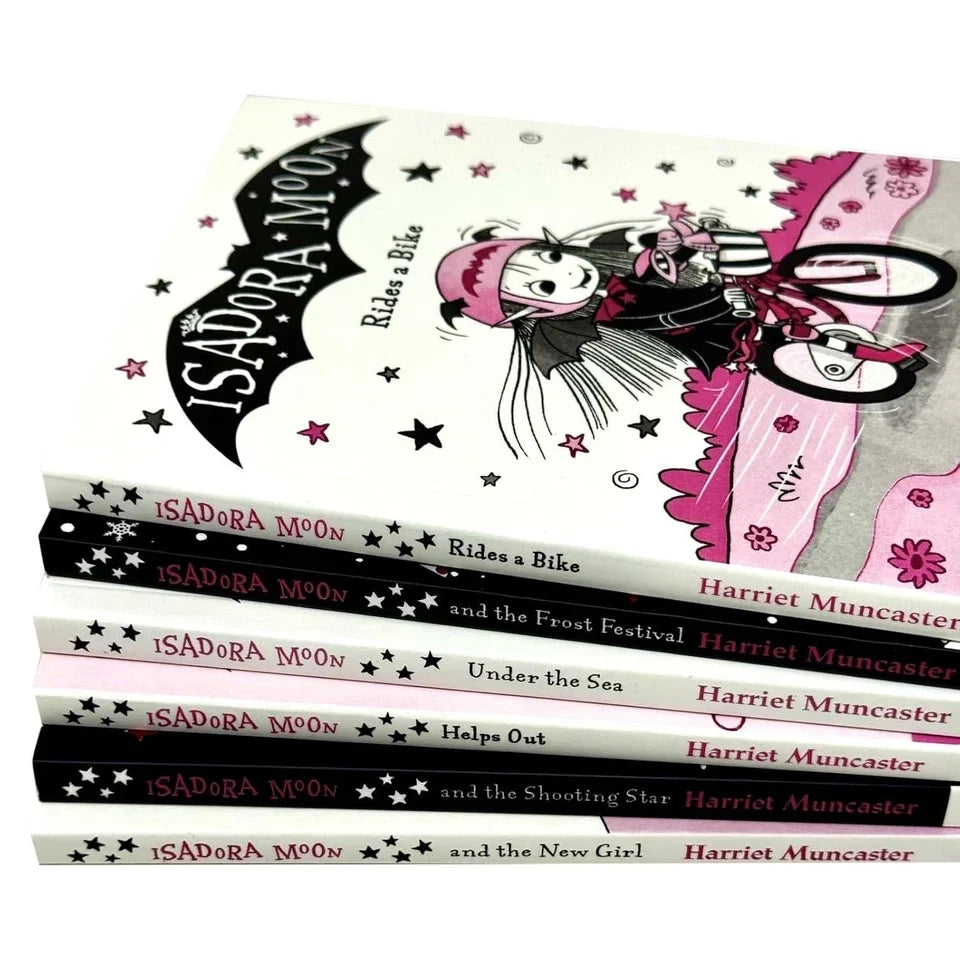 Isadora Moon Series By Harriet Muncaster illustrated 6 Books Collection Set (Isadora Moon Rides a Bike, Helps Out, The New Girl)